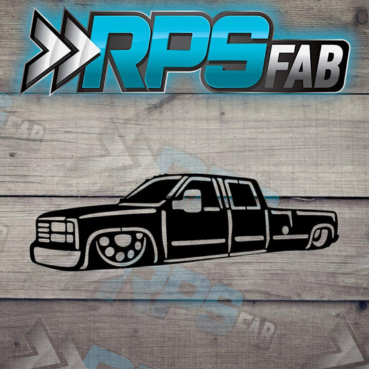 Truck 5 Silhouette: Laser-Cut Metal Art Sign - RPS Fab