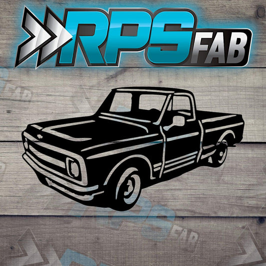 Truck Silhouette: Laser-Cut Metal Art Sign - RPS Fab