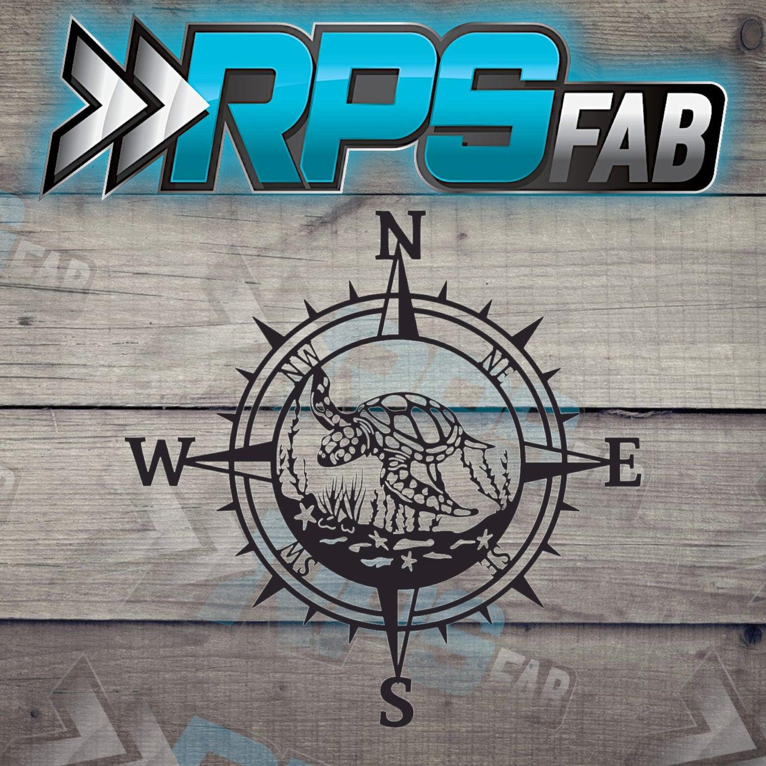 Turtle-Inspired Compass Metal Art Sign - RPS Fab