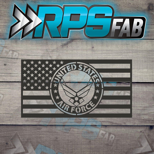 United States Air Force Emblem and Flag Metal Art Sign - RPS Fab