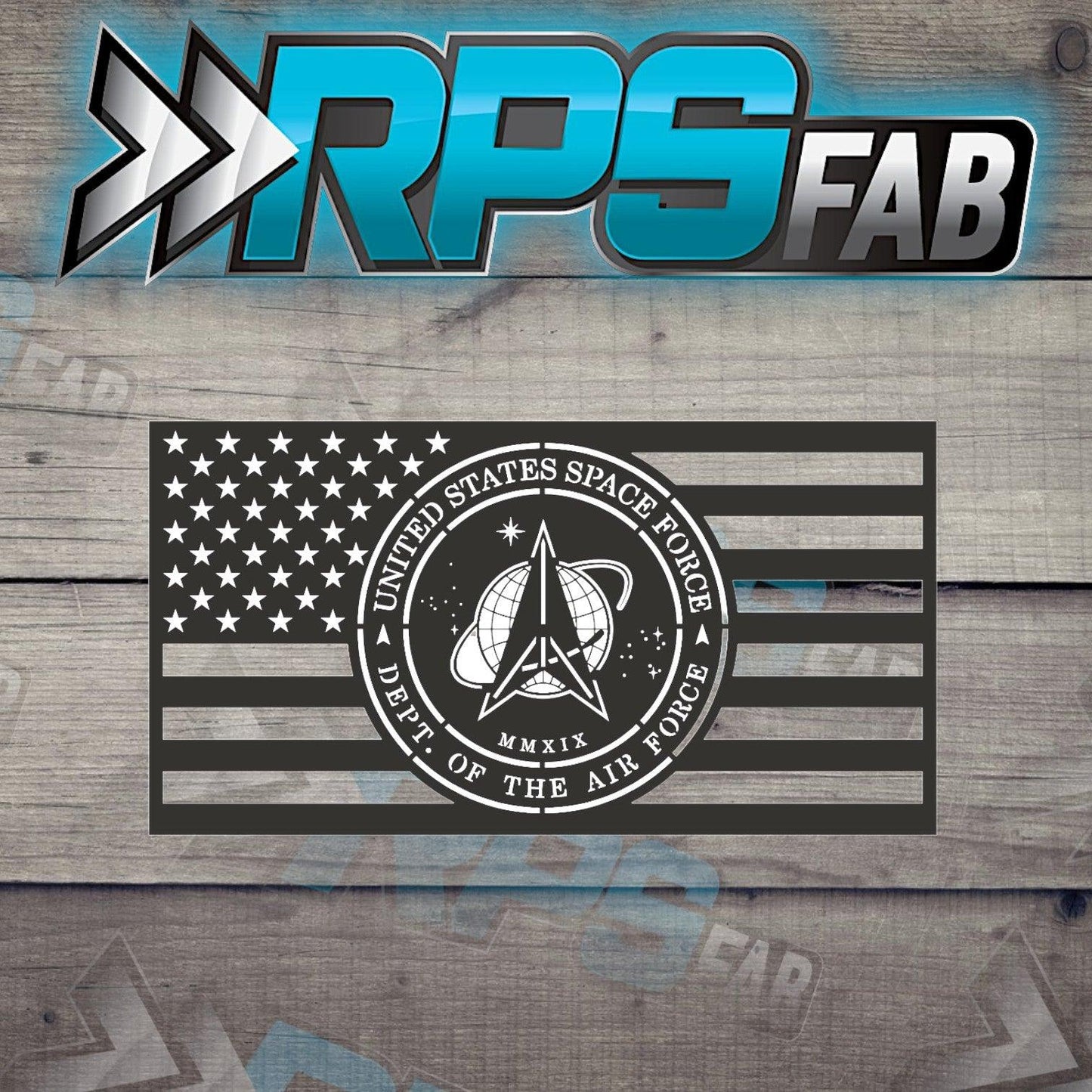 United States Space Force Emblem and Flag Metal Art Sign - RPS Fab
