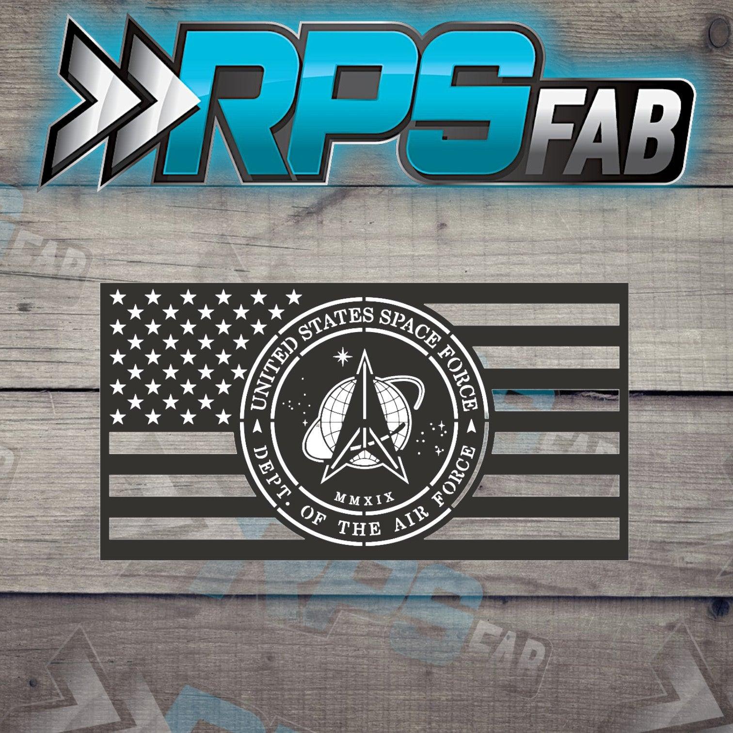 United States Space Force Emblem and Flag Metal Art Sign - RPS Fab