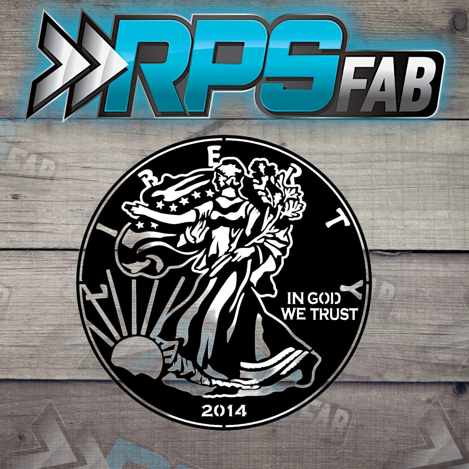 Walking Liberty Silver Eagle Metal Art Sign - RPS Fab