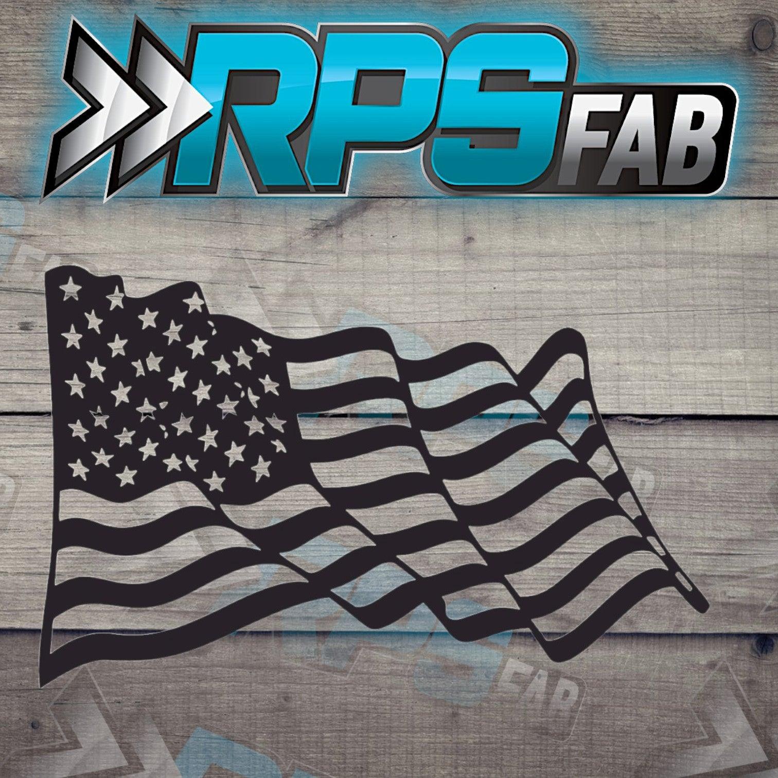 Wavy American Flag Metal Art Sign - RPS Fab