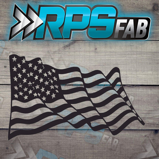 Wavy American Flag Metal Art Sign - RPS Fab